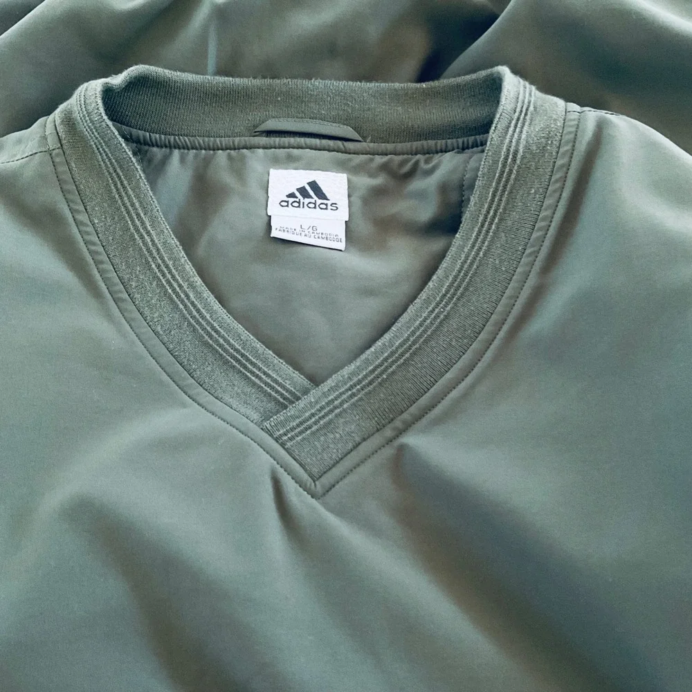 Adidas men's vest ClimaShell wind golf AWV002 Y2K green mesh v neck‎ pullover L